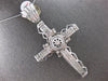 EXTRA LARGE 3.25CT DIAMOND 14KT WHITE GOLD 3D PRINCESS HANDCRAFTED CROSS PENDANT