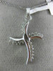 ESTATE LARGE .45CT DIAMOND 14KT WHITE GOLD 3D CLASSIC SWIRL CROSS PENDANT #3505