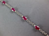 4.53CT DIAMOND & AAA RUBY 14KT WHITE GOLD OVAL 3 STONE PANTHER TENNIS BRACELET