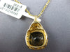 LARGE 3.39CT DIAMOND & AAA SMOKEY TOPAZ 14K YELLOW GOLD CUSHION FLOATING PENDANT