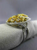 ESTATE LARGE 2.23CT WHITE & FANCY YELLOW DIAMOND 18KT WHITE GOLD PEAR SHAPE RING