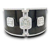 LARGE 6.79CT DIAMOND & BLACK ENAMEL 18KT WHITE GOLD 3D ROUND & BAGUETTE BRACELET