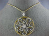 LARGE .75CT DIAMOND 18K WHITE & YELLOW GOLD 3D OPEN FILIGREE FLOWER FUN PENDANT