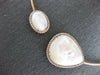 LARGE 1.10CT DIAMOND & AAA MOTHER OF PEARL 14KT ROSE GOLD HALO CHOKER NECKLACE