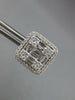 LARGE 2.45CT DIAMOND 18KT WHITE GOLD 3D ROUND & BAGUETTE INVISIBLE STUD EARRINGS