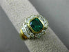 WIDE 1.73CT DIAMOND & AAA EMERALD 18KT YELLOW GOLD FLOWER ENGAGEMENT RING #1456