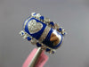 WIDE 1.03CT DIAMOND & BLUE ENAMEL 18KT WHITE GOLD MULTI HEART ETERNITY LOVE RING