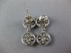 ESTATE .52CT DIAMOND 14KT WHITE GOLD CIRCULAR FLOWER FILIGREE HANGING EARRINGS