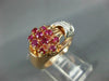 ANTIQUE WIDE .70CT OLD MINE DIAMOND & AAA RUBY 14KT WHITE & ROSE GOLD RING #757