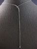 LARGE .50CT DIAMOND 14KT WHITE GOLD GRADUATING LARIAT JOURNEY SOLITAIRE NECKLACE