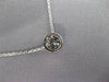 ESTATE .79CT DIAMOND 14KT WHITE GOLD 3D BEZEL SOLITAIRE PENDANT NECKLACE #25605