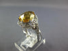 ESTATE WIDE 3.57CT DIAMOND & AAA CITRINE 14K WHITE GOLD 3D CLASSIC STAR FUN RING