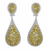 EXTRA LARGE 16.39CT WHITE & FANCY YELLOW DIAMOND 18K TWO TONE GOLD DROP EARRINGS
