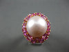 EXTRA LARGE 15.47CT AAA PINK SAPPHIRE & PINK SOUTH SEA PEARL 18KT ROSE GOLD RING