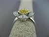 ESTATE .36CT WHITE & FANCY YELLOW DIAMOND 18K 2 TONE GOLD SQUARE FRIENDSHIP RING