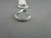 ESTATE .51CT DIAMOND 14KT WHITE GOLD 3D CLASSIC PAVE HOOP HUGGIE LOVE EARRINGS