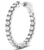 ESTATE 1.50CT DIAMOND 14K WHITE GOLD 3D CLASSIC INSIDE OUT HOOP HANGING EARRINGS