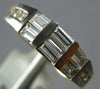 WIDE .69CT DIAMOND 14KT 2 TONE GOLD ROUND & BAGUETTE MULTI ROW ANNIVERSARY RING