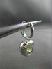 ESTATE 2.30CT DIAMOND & GREEN AMETHYST 14K WHITE GOLD 3D I LOVE U HEART EARRINGS