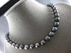 LARGE & LONG AAA TAHITIAN PEARL 14KT WHITE GOLD 3D CLASSIC LOVE NECKLACE #27954