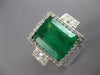 EXTRA LARGE 12.27CT DIAMOND & AAA EMERALD 18KT WHITE GOLD CUSHION & ROUND RING