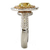 2.64CT WHITE FANCY YELLOW & PINK DIAMOND 18KT TRI COLOR GOLD 3D ENGAGEMENT RING
