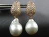 2.50CT DIAMOND & AAA SOUTH SEA PEARL 18K ROSE GOLD 3D TEAR DROP HANGING EARRINGS