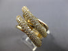 EXTRA LARGE 2.18CT DIAMOND 14KT YELLOW GOLD 3D MULTI ROW CRISS CROSS RING #28181