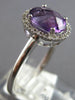 ESTATE 1.31CT DIAMOND & AAA AMETHYST 14K WHITE GOLD OVAL & ROUND ENGAGEMENT RING