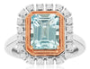 WIDE 2.10CT DIAMOND & AAA AQUAMARINE 14KT WHITE & ROSE GOLD 3D ENGAGEMENT RING