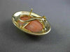 ESTATE LARGE AAA CORAL 14KT YELLOW GOLD 3D CLASSIC OVAL CLIP ON EARRINGS #25882