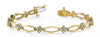 .76CT DIAMOND 14K 2 TONE GOLD CLASSIC SQUARE BY THE YARD HEXAGON TENNIS BRACELET