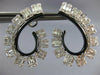 3.39CT DIAMOND & BLACK ENAMEL 18KT WHITE GOLD TEAR DROP HOOP HANGING EARRINGS