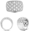 LARGE 1.0CT DIAMOND 18KT WHITE GOLD 3D MULTI ROW CRISS CROSS ANNIVERSARY RING