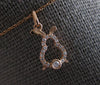ESTATE SMALL .07CT DIAMOND 14KT ROSE GOLD 3D HAPPY SNOWMAN FLOATING PENDANT