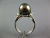 LARGE .75CT DIAMOND & AAA TAHITIAN PEARL PLATINUM ROUND & PEAR SHAPE LOVE RING