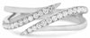 ESTATE .28CT DIAMOND 14KT WHITE GOLD 3D MULTI ROW TENSION CRISS CROSS SNAKE RING