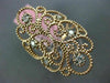 ESTATE LARGE .18CT DIAMOND 14KT ROSE GOLD 3D OPEN FILIGREE ETOILE FLOWER RING