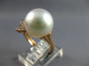 LARGE .27CT DIAMOND & AAA PINK SOUTH SEA PEARL 18K ROSE GOLD 3D DOUBLE LEAF RING