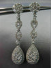ESTATE 2.58CT DIAMOND 18KT WHITE GOLD 3D FLOWER INFINITY PEAR HANGING EARRINGS