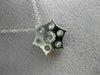ESTATE LARGE 1.50CT DIAMOND 14K WHITE GOLD 3D FLOWER STAR FLOATING PENDANT CHAIN
