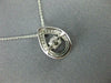 ESTATE .12CT DIAMOND 14K WHITE GOLD 3D CLUSTER TEAR DROP DANCING DIAMOND PENDANT