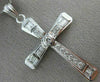 ESTATE LARGE 1.35CT ROUND & BAGUETTE DIAMOND 14KT WHITE GOLD CROSS PENDANT 15977