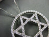 ESTATE EXTRA LARGE 2.68CT DIAMOND 14KT WHITE GOLD STAR OF DAVID PENDANT #ELV15