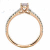 .53CT WHITE & PINK DIAMOND 18K ROSE GOLD PRINCESS & ROUND LUCIDA ENGAGEMENT RING