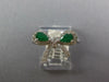 .71CT DIAMOND & AAA EMERALD 14K WHITE GOLD PEAR SHAPE & ROUND BOW SHAPE FUN RING