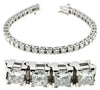 ESTATE 10.83CT DIAMOND 14KT WHITE GOLD 3D CLASSIC PRINCESS PRONG TENNIS BRACELET