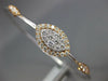 ESTATE WIDE .67CT DIAMOND 18KT WHITE & ROSE GOLD MARQUISE SHAPE BANGLE BRACELET