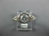 ANTIQUE .62CT DIAMOND 14KT WHITE GOLD HEXAGON FILIGREE ART DECO ENGAGEMENT RING