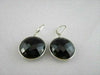 ANTIQUE 55CT CIRCLE HANGING ONYX 14KT WHITE GOLD EARRINGS AMAZING!!!!!!!!!!!!!!!
